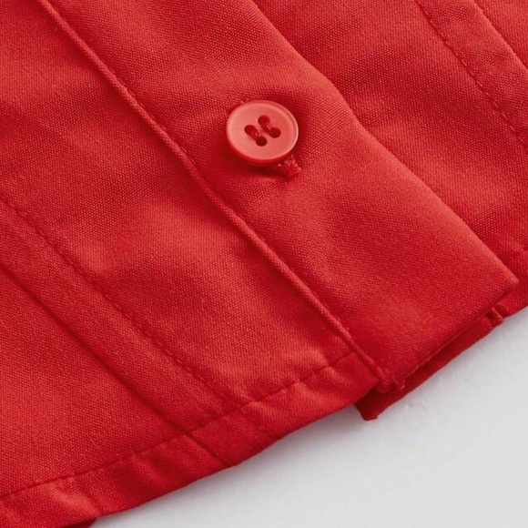 Red Button Up Top - Picture 4 of 4